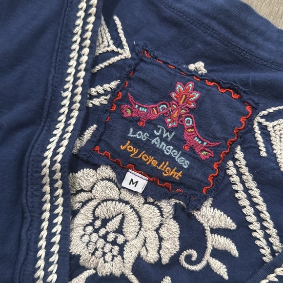 Johnny Was M Open Front Kimono Top Linen Embroidered. - Picture 4 of 5